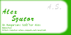 alex szutor business card